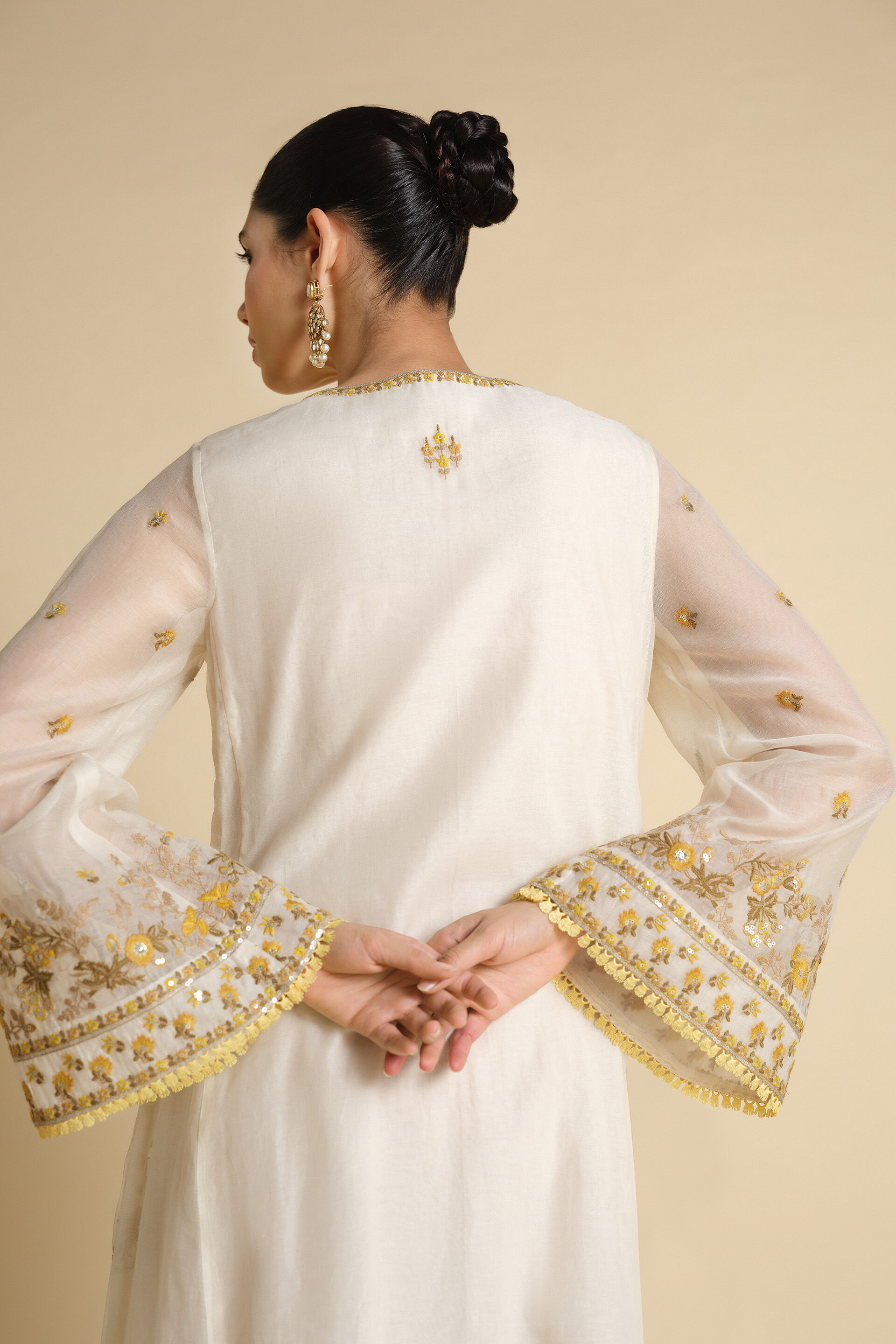 Vriddha Embroidered Mul Kaftan - Natural, Natural, image 5